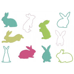 Stickserie - Hasen Silhouette